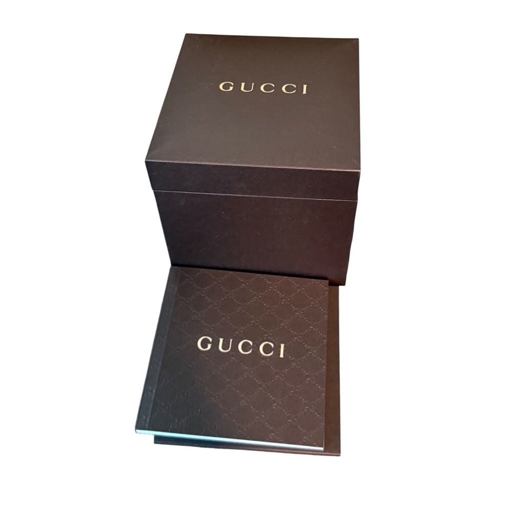 Gucci Brown Watch Presentation Box Empty with Pillow/Care Booklet Accessory Set